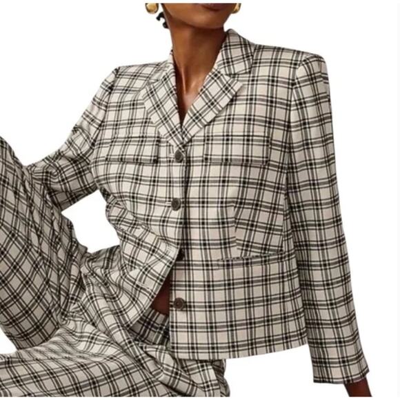 J. Crew Collection Plaid Blazer Jacket Italian wool blend - Picture 8 of 11